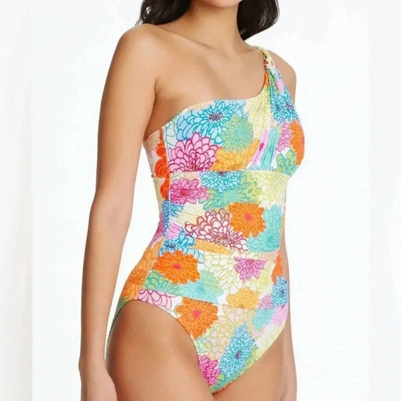 BLEU BY ROD BEATTIE FRESH ONE SHOULDER ONE PIECE - Picture 3 of 10